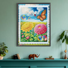 Load image into Gallery viewer, Chrysanthemum Lawn Butterfly 30*40CM (canvas) Partial Special-Shaped Drill Diamond Painting
