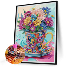 Load image into Gallery viewer, Colorful Bouquet In Water Cup 30*40CM (canvas) Partial Special-Shaped Drill Diamond Painting
