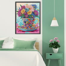 Load image into Gallery viewer, Colorful Bouquet In Water Cup 30*40CM (canvas) Partial Special-Shaped Drill Diamond Painting
