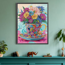 Load image into Gallery viewer, Colorful Bouquet In Water Cup 30*40CM (canvas) Partial Special-Shaped Drill Diamond Painting
