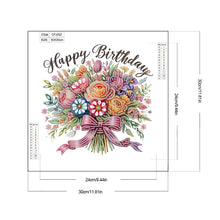 Load image into Gallery viewer, Happy Birthday Bouquet 30*30CM (canvas) Partial Special-Shaped Drill Diamond Painting
