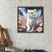 Load image into Gallery viewer, Aurora Flower Angel White Cat 40*40CM (canvas) Full Round Drill Diamond Painting
