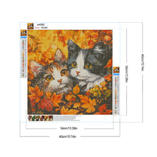 Load image into Gallery viewer, Maple Leaf Pile Of Cats 40*40CM (canvas) Full Round Drill Diamond Painting
