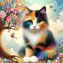 Load image into Gallery viewer, Geometric Tree Liquid Cat 40*40CM (canvas) Full Round Drill Diamond Painting
