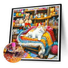 Load image into Gallery viewer, Lazy Cat 30*30CM (canvas) Full Round Drill Diamond Painting
