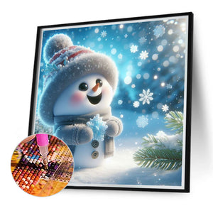 Snowman 30*30CM (canvas) Full Round Drill Diamond Painting