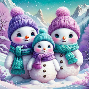 Snowman 30*30CM (canvas) Full Round Drill Diamond Painting