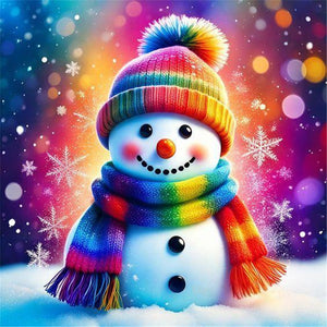 Snowman 30*30CM (canvas) Full Round Drill Diamond Painting