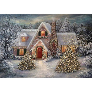 Christmas House 55*40CM (canvas) Full Square Drill Diamond Painting