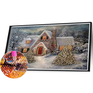 Christmas House 55*40CM (canvas) Full Square Drill Diamond Painting