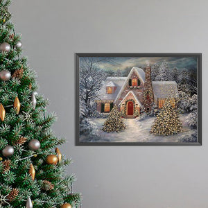 Christmas House 55*40CM (canvas) Full Square Drill Diamond Painting