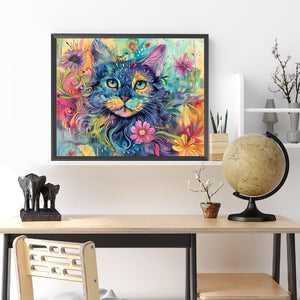 Colorful Cat 50*40CM (canvas) Full Square Drill Diamond Painting