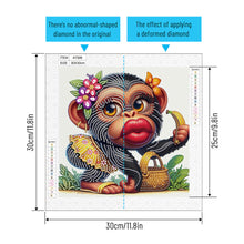 Load image into Gallery viewer, Funny Gorilla 30*30CM (canvas) Partial Special-Shaped Drill Diamond Painting
