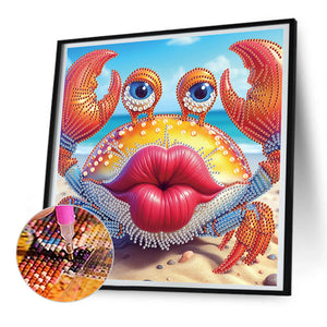 Funny Crab 30*30CM (canvas) Partial Special-Shaped Drill Diamond Painting