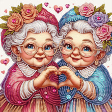 Load image into Gallery viewer, Cute Old Grandma 30*30CM (canvas) Partial Special-Shaped Drill Diamond Painting
