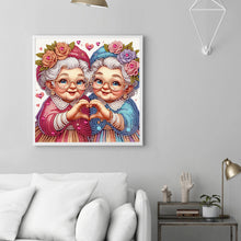 Load image into Gallery viewer, Cute Old Grandma 30*30CM (canvas) Partial Special-Shaped Drill Diamond Painting
