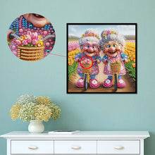 Load image into Gallery viewer, Cute Old Grandma 30*30CM (canvas) Partial Special-Shaped Drill Diamond Painting
