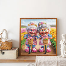 Load image into Gallery viewer, Cute Old Grandma 30*30CM (canvas) Partial Special-Shaped Drill Diamond Painting
