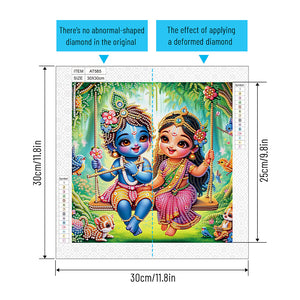 Hinduism 30*30CM (canvas) Partial Special-Shaped Drill Diamond Painting