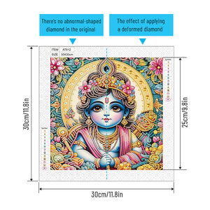 Hinduism 30*30CM (canvas) Partial Special-Shaped Drill Diamond Painting