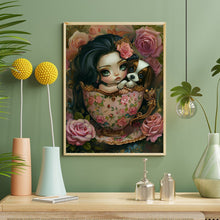 Load image into Gallery viewer, Porcelain Cup Dog And Girl 40*50CM (canvas) Full Round Drill Diamond Painting
