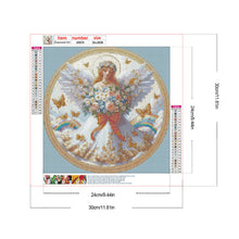 Load image into Gallery viewer, Angel Girl In White Holding Flowers 30*30CM (canvas) Full Round Drill Diamond Painting
