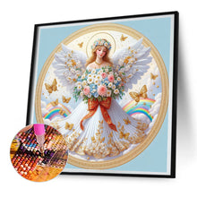 Load image into Gallery viewer, Angel Girl In White Holding Flowers 30*30CM (canvas) Full Round Drill Diamond Painting
