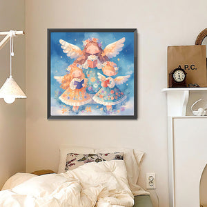 Three Angel Little Girls 30*30CM (canvas) Full Round Drill Diamond Painting