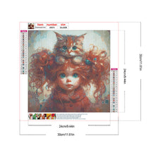 Load image into Gallery viewer, Kitten Curly Girl 30*30CM (canvas) Full Round Drill Diamond Painting
