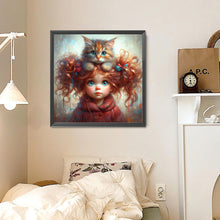 Load image into Gallery viewer, Kitten Curly Girl 30*30CM (canvas) Full Round Drill Diamond Painting
