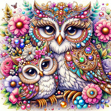 Load image into Gallery viewer, Pearl Double Owl 40*40CM (canvas) Full Round Drill Diamond Painting
