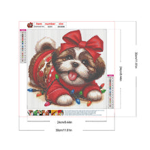 Load image into Gallery viewer, Bowknot Lantern Puppy 30*30CM (canvas) Full Round Drill Diamond Painting
