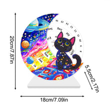 Load image into Gallery viewer, Acrylic Special Shaped Black Cat Diamond Art Desktop Perpetual Calendar for Home
