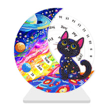 Load image into Gallery viewer, Acrylic Special Shaped Black Cat Diamond Art Desktop Perpetual Calendar for Home
