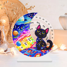 Load image into Gallery viewer, Acrylic Special Shaped Black Cat Diamond Art Desktop Perpetual Calendar for Home
