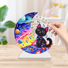 Load image into Gallery viewer, Acrylic Special Shaped Black Cat Diamond Art Desktop Perpetual Calendar for Home
