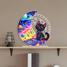 Load image into Gallery viewer, Acrylic Special Shaped Black Cat Diamond Art Desktop Perpetual Calendar for Home
