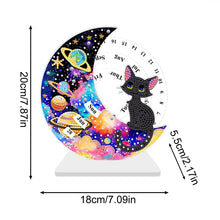 Load image into Gallery viewer, Acrylic Special Shaped Black Cat Diamond Art Desktop Perpetual Calendar for Home
