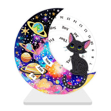 Load image into Gallery viewer, Acrylic Special Shaped Black Cat Diamond Art Desktop Perpetual Calendar for Home
