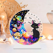 Load image into Gallery viewer, Acrylic Special Shaped Black Cat Diamond Art Desktop Perpetual Calendar for Home
