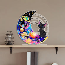 Load image into Gallery viewer, Acrylic Special Shaped Black Cat Diamond Art Desktop Perpetual Calendar for Home
