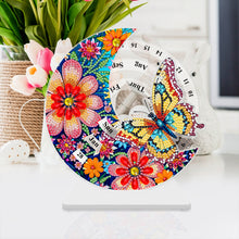 Load image into Gallery viewer, Acrylic Special Shaped Flower Butterfly Diamond Art Desktop Perpetual Calendar
