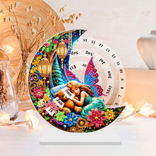 Load image into Gallery viewer, Acrylic Special Shaped Butterfly Girl Diamond Art Desktop Perpetual Calendar
