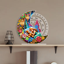 Load image into Gallery viewer, Acrylic Special Shaped Butterfly Girl Diamond Art Desktop Perpetual Calendar
