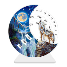 Load image into Gallery viewer, Acrylic Special Shaped Snow Mountain Wolf Diamond Art Desktop Perpetual Calendar
