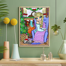 Load image into Gallery viewer, Christmas Blonde Girl 40*50CM (canvas) Full Round Drill Diamond Painting
