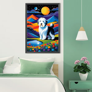 Geometric Dog 40*60CM (canvas) Full Round Drill Diamond Painting