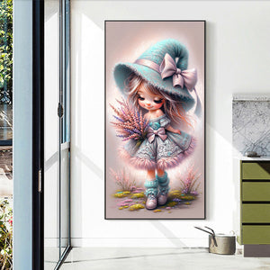 Lavender Girl 40*70CM (canvas) Full Round Drill Diamond Painting