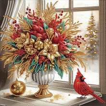 Load image into Gallery viewer, Artistic Vase Cardinal 30*30CM (canvas) Partial Special-Shaped Drill Diamond Painting
