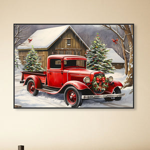 Red Classic Car 40*30CM (canvas) Full Round Drill Diamond Painting